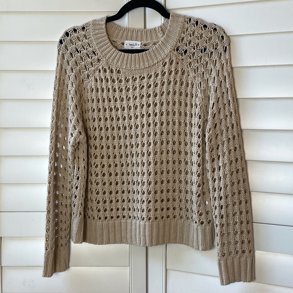 Cream Trendy IS Crotchet Sweater, size M